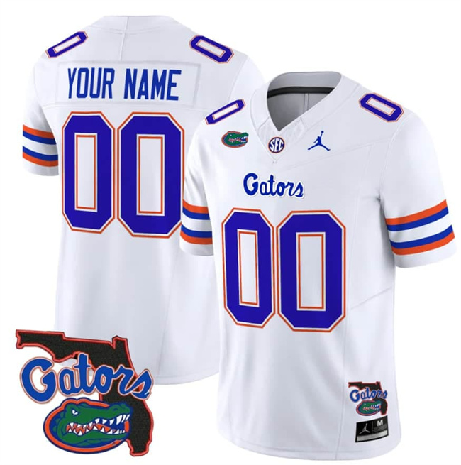 Men's Florida Gators ACTIVE PLAYER Custom White 2024 F.U.S.E. Florida Patch Vapor Limited Stitched Football Jersey